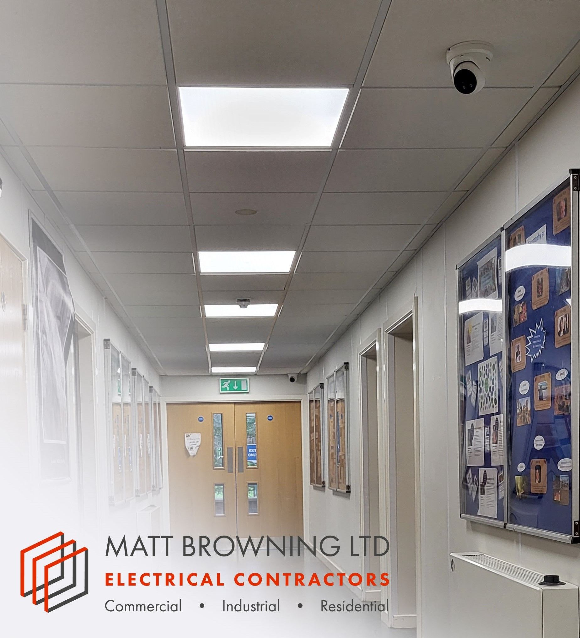 LED lighting upgrade installed in a school, providing cost savings though energy efficient lighting