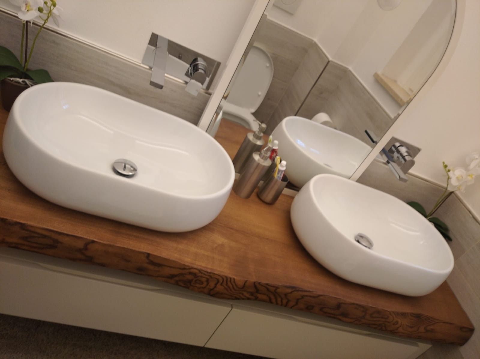 legno di recupero da bagno, sottolavabo