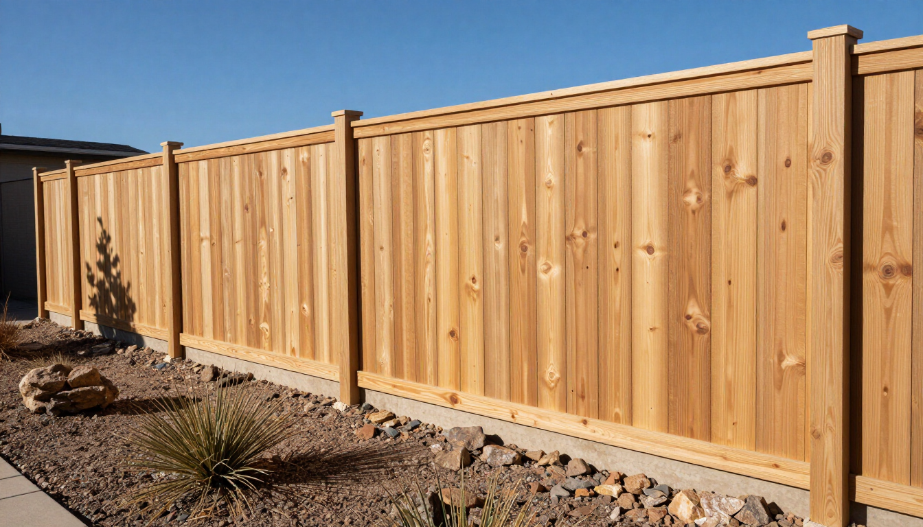 Modern cedar privacy fence in a Denver backyard