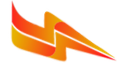 Orange and yellow stylized lightning bolt.