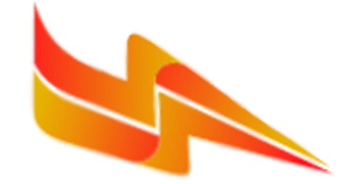 Orange and yellow stylized lightning bolt.