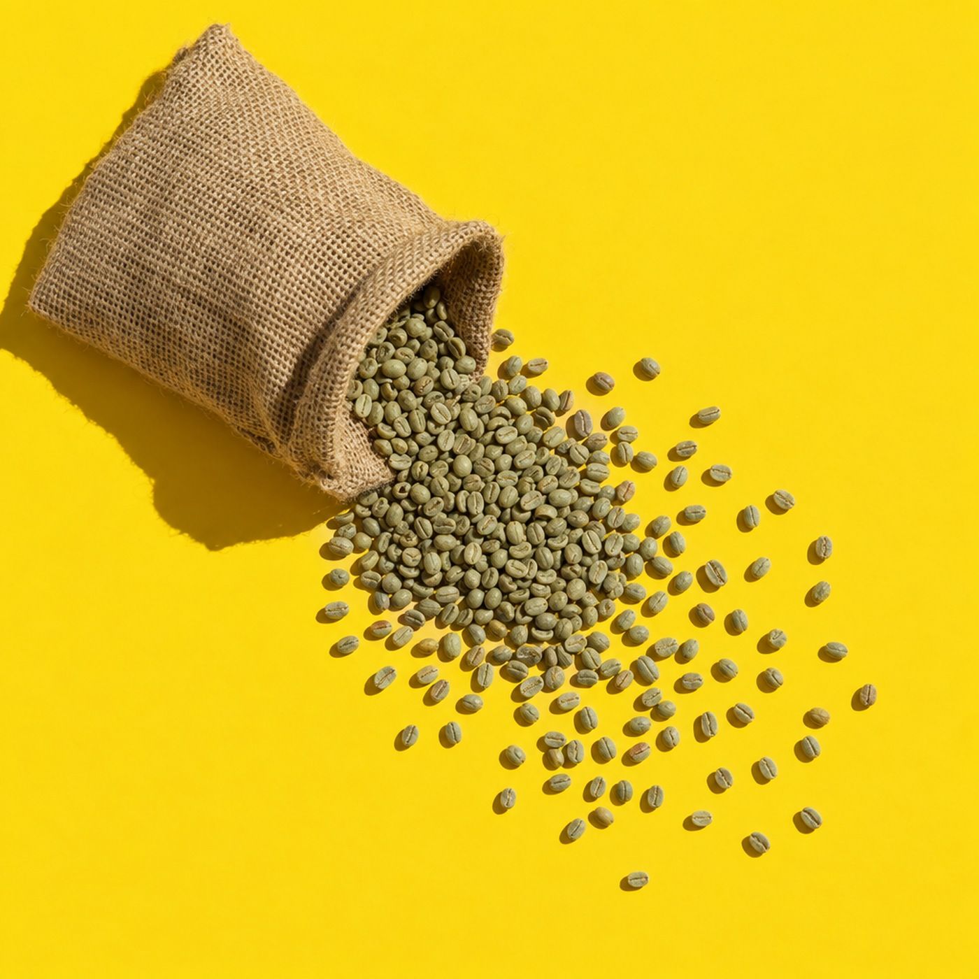 Jutezak met Decaf Club koffiebonen