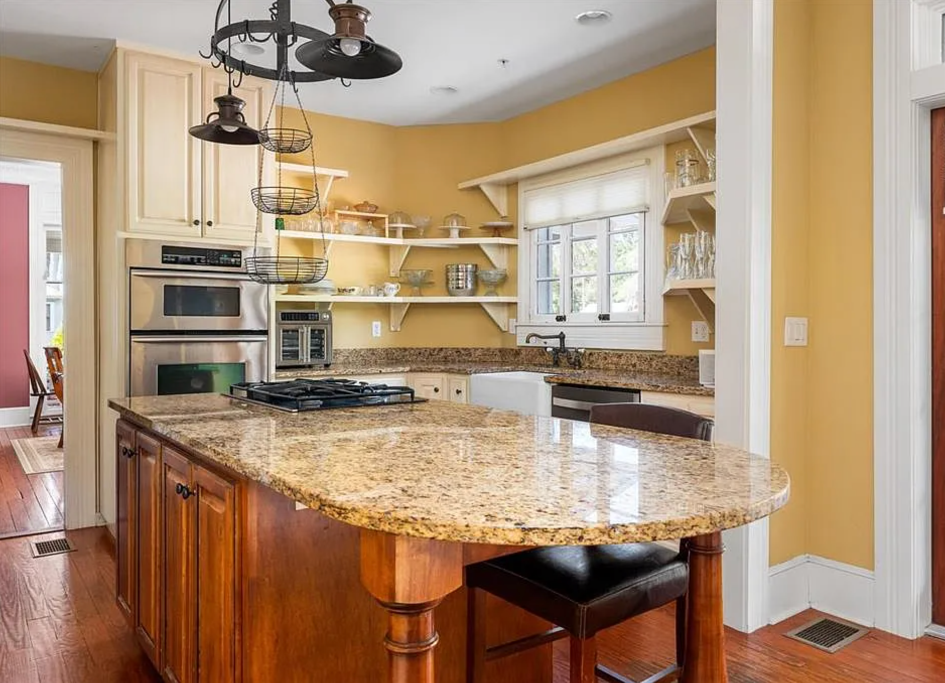 Camellia Rose Inn kitchen island- STR - Vacation Rental