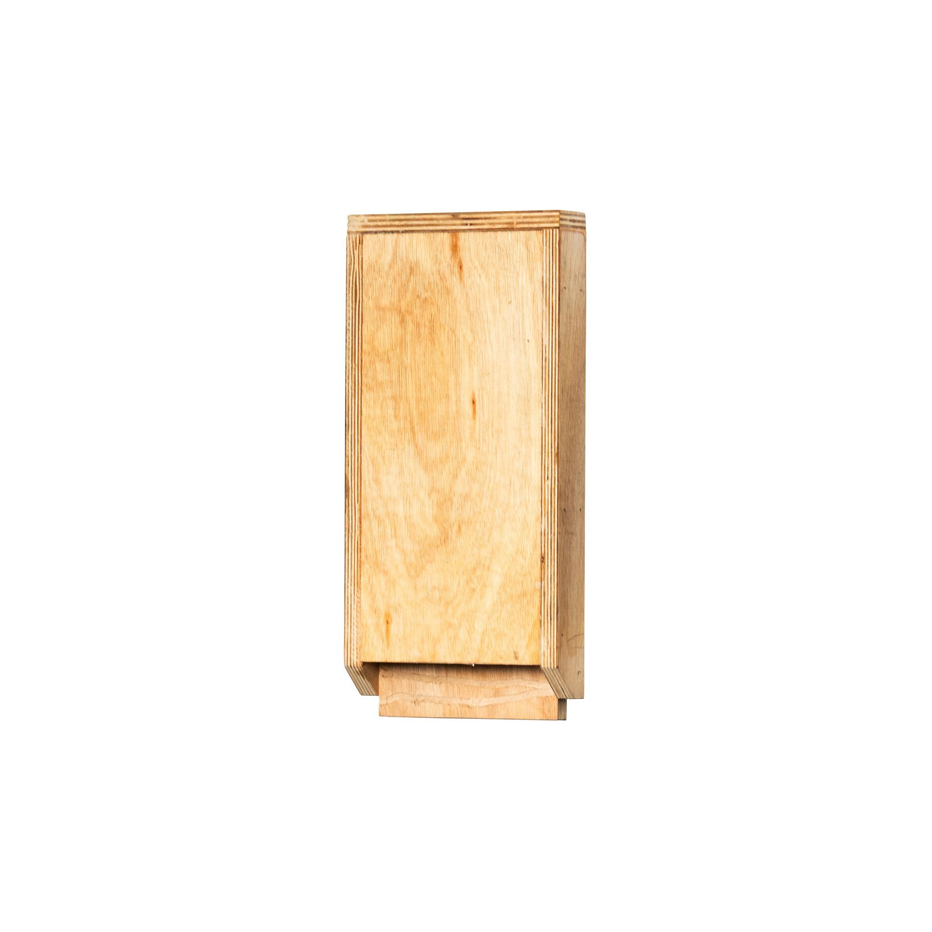 Small rectangular wooden box against a white background