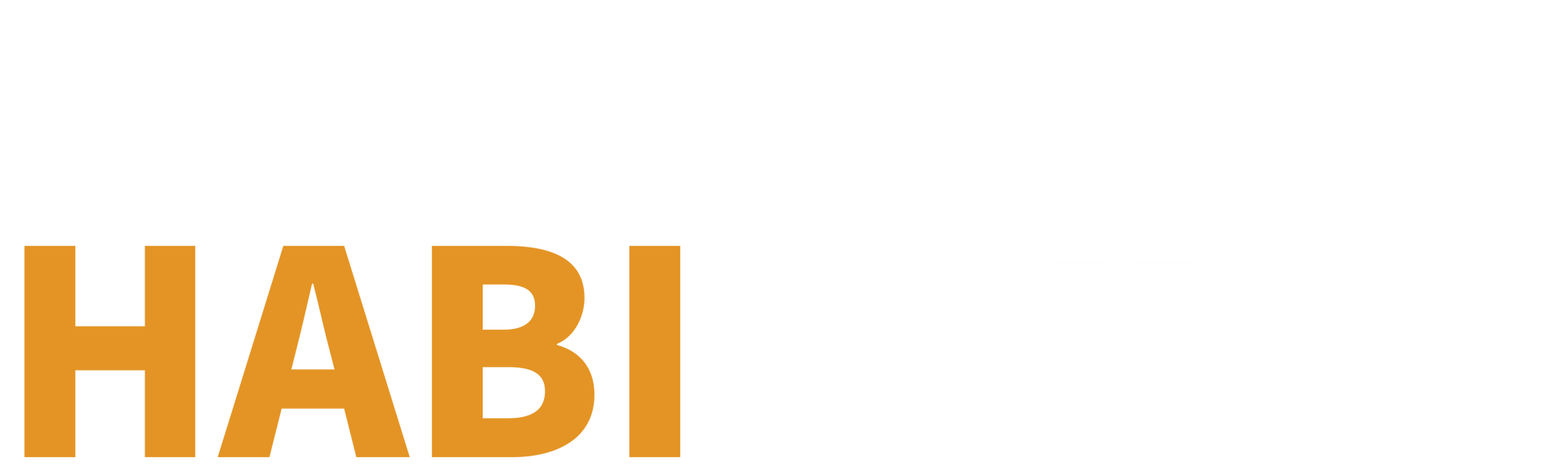 Orange “HABI” text on a white background