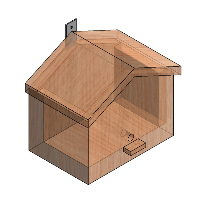 Small rectangular wooden box against a white background