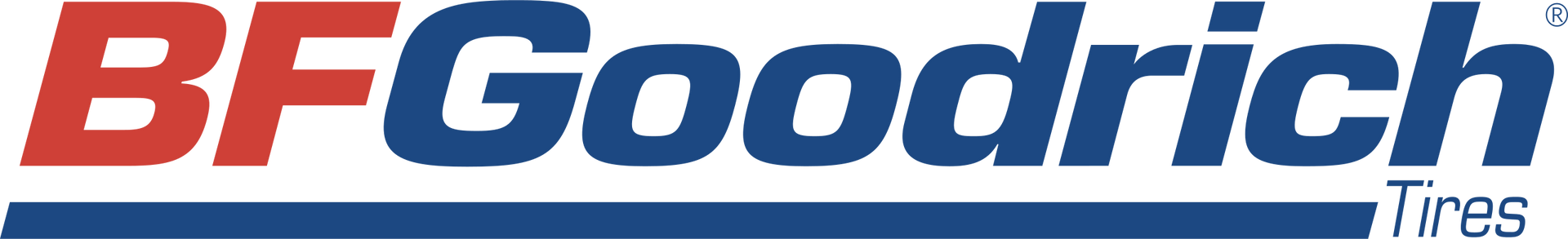 A blue and red logo for bfgoodrich tires