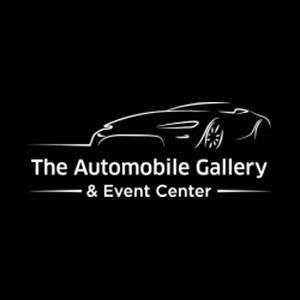 The logo for the automobile gallery and event center is a silhouette of a car on a black background.