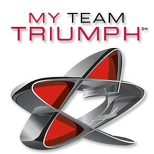 A logo for my team triumph with a red star