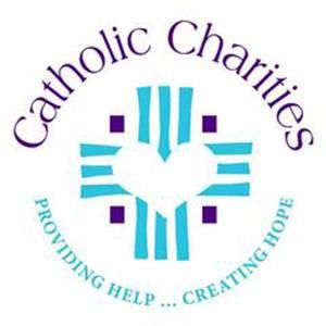 A logo for catholic charities providing help creating hope