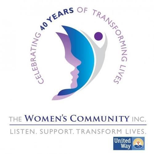 A logo for the women 's community inc. celebrating 40 years of transforming lives
