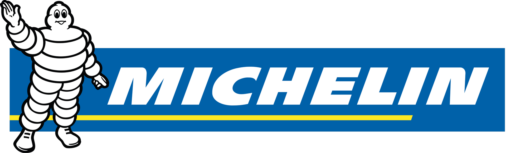 A michelin logo with a cartoon character on it