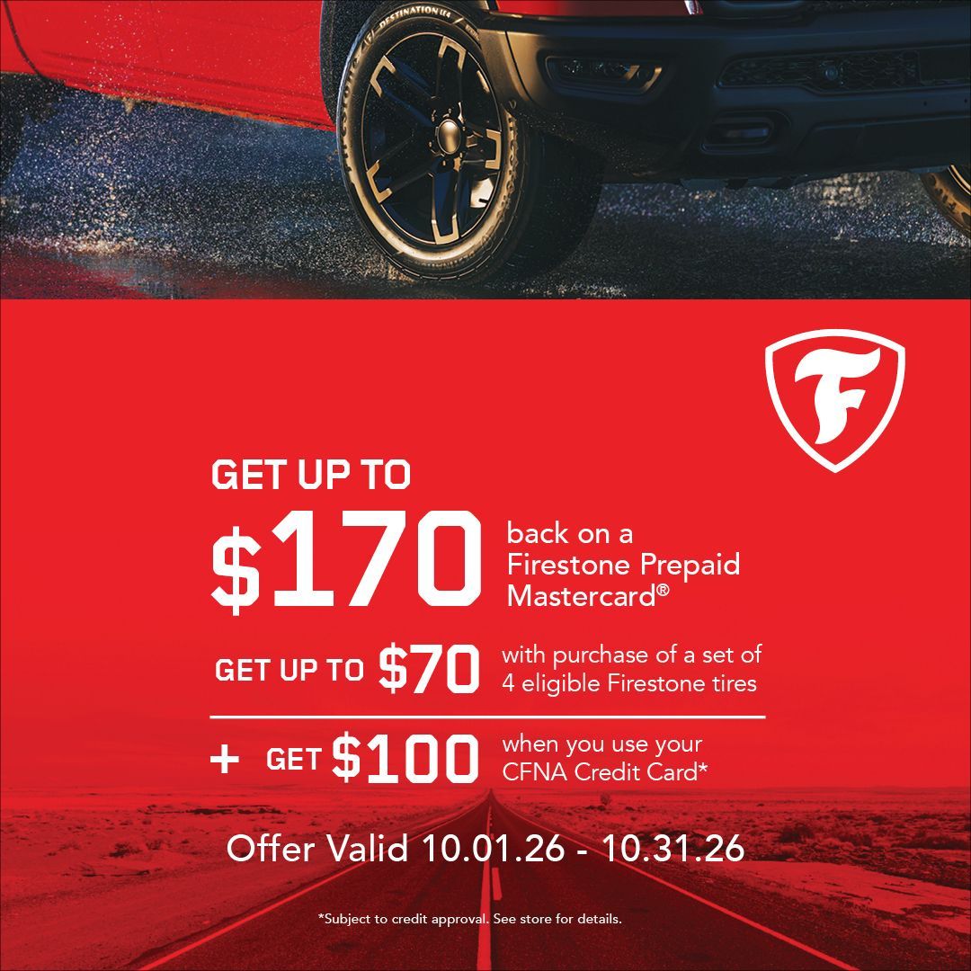 Ad for tires: Get $100 off instantly with purchase of 4 qualifying tires. Image shows a truck on a trail.