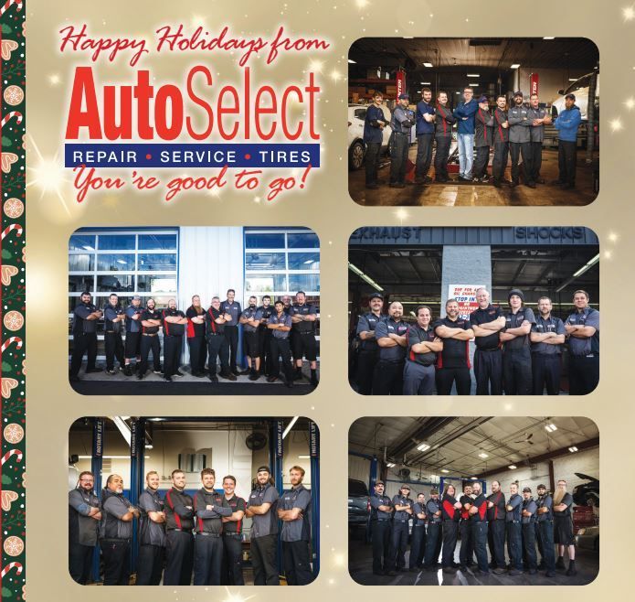 A collage of images from autoselect repair service and tires