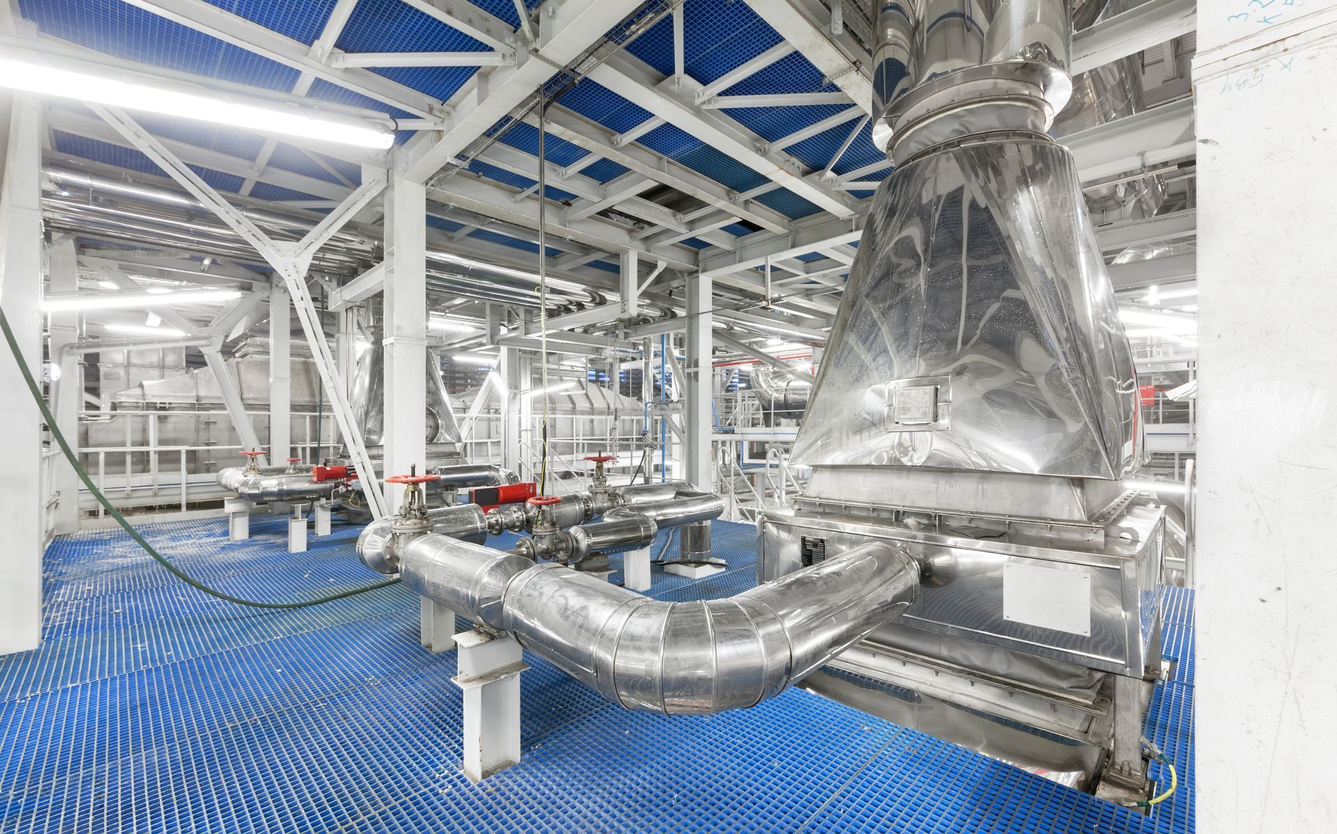 There are a lot of pipes in this factory.