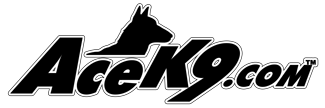 Ace K9 logo with a black dog silhouette and text 