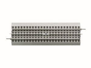 Gray metal lattice structure with rows of small dark squares and horizontal rods