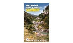 Book cover for “The Complete Guide to Model Scenery” showing a mountain stream landscape