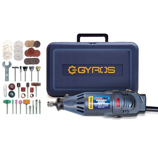 GYROS rotary tool kit with case and assorted attachments