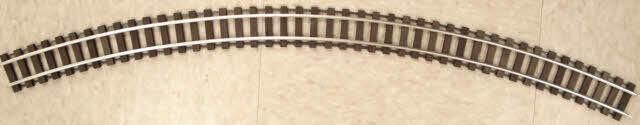 Curved line of brown railroad cars on a beige background