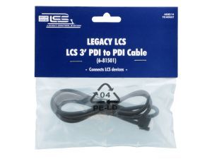 Blue-packaged Legacy LCS LCS 3' PDI to PDI cable in clear plastic bag.