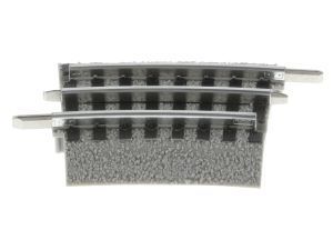 Cross-section of a multi-layer electronic component with metal leads and black insulating layers