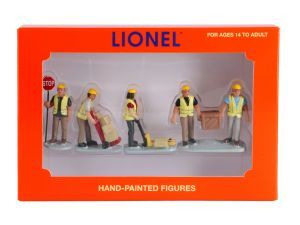 Lionel hand-painted worker figurines in orange display box
