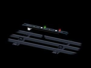 Black USB audio adapter with green and red indicators on a black background