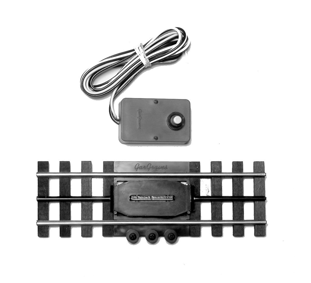 Track switch accessory set with wired remote and black plastic switch component