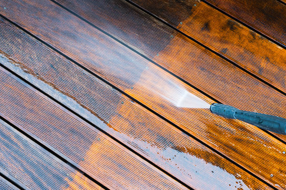 power washing deck