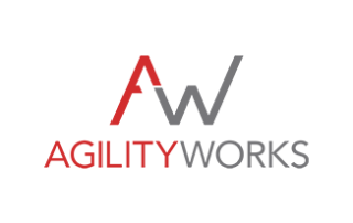 AgilityWorks logo with stylized red and gray AW lettering on a white background