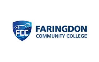Faringdon Community College logo with blue shield and white FCC initials