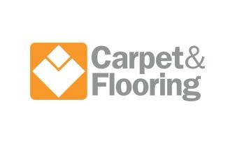 Carpet & Flooring logo with orange square icon and gray text