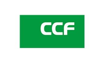 Green rectangular logo with white “CCF” text