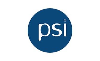 Blue circular logo with white lowercase “psi” letters