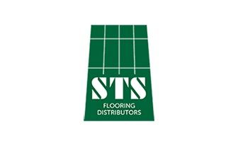 STS Flooring Distributors logo in green and white