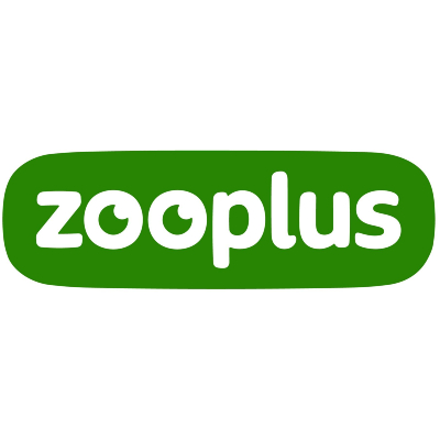 Zooplus logo in white text on a green rounded rectangle background