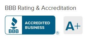 A bbb rating and accreditation logo for an accredited business.