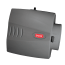 Gray plastic device with a red label and side vents, shown on a white background