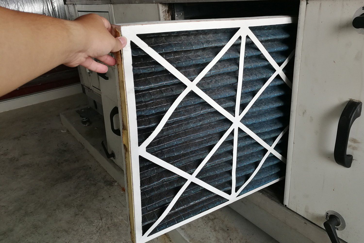 Filter of Air Handing Unit | Lafayette, LA | Huval's Heating & Air Conditioning, Inc.