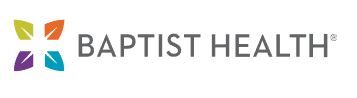 Baptist Health logo with colorful leaf emblem and text.