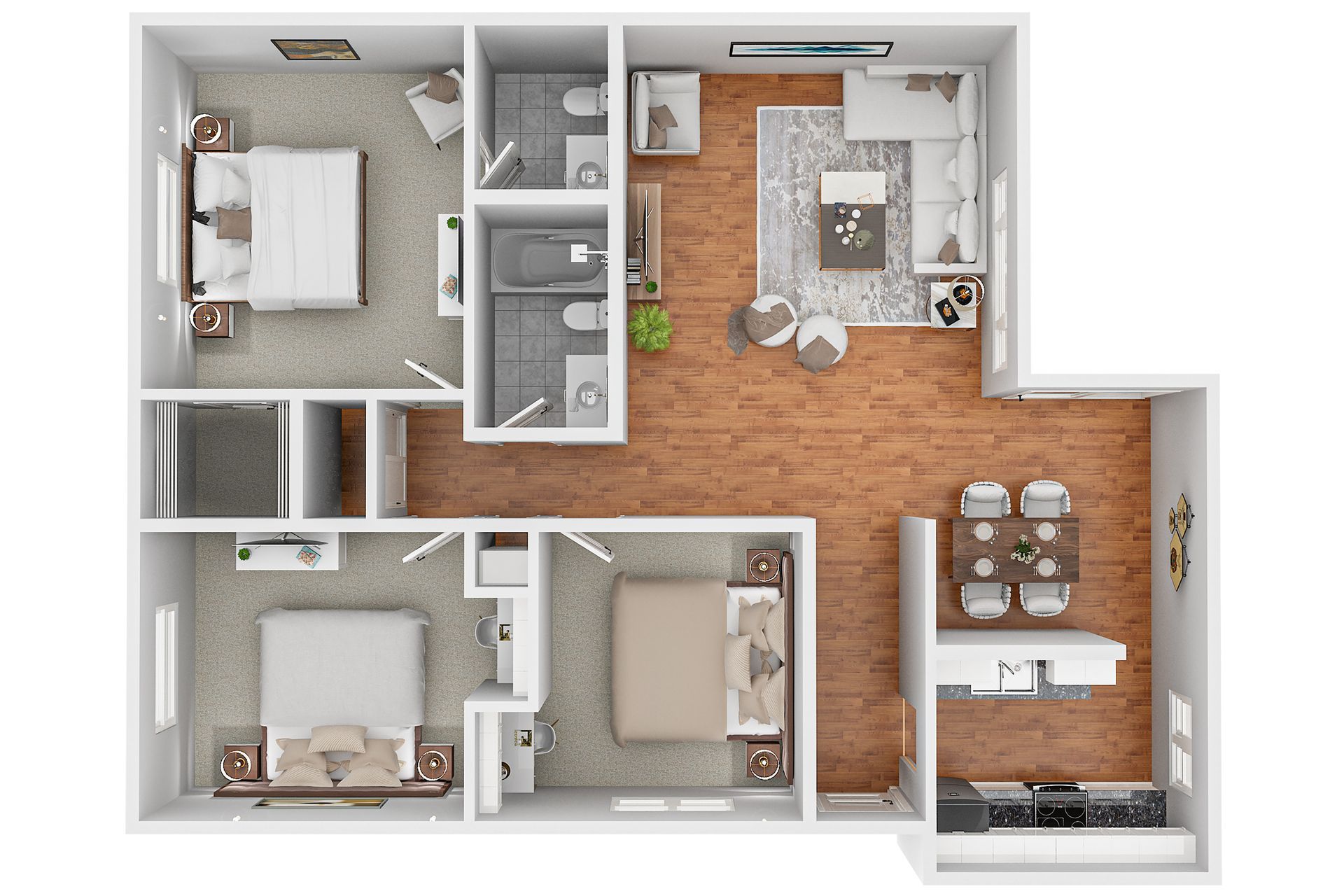3 bedroom 1.5 bath apartment
