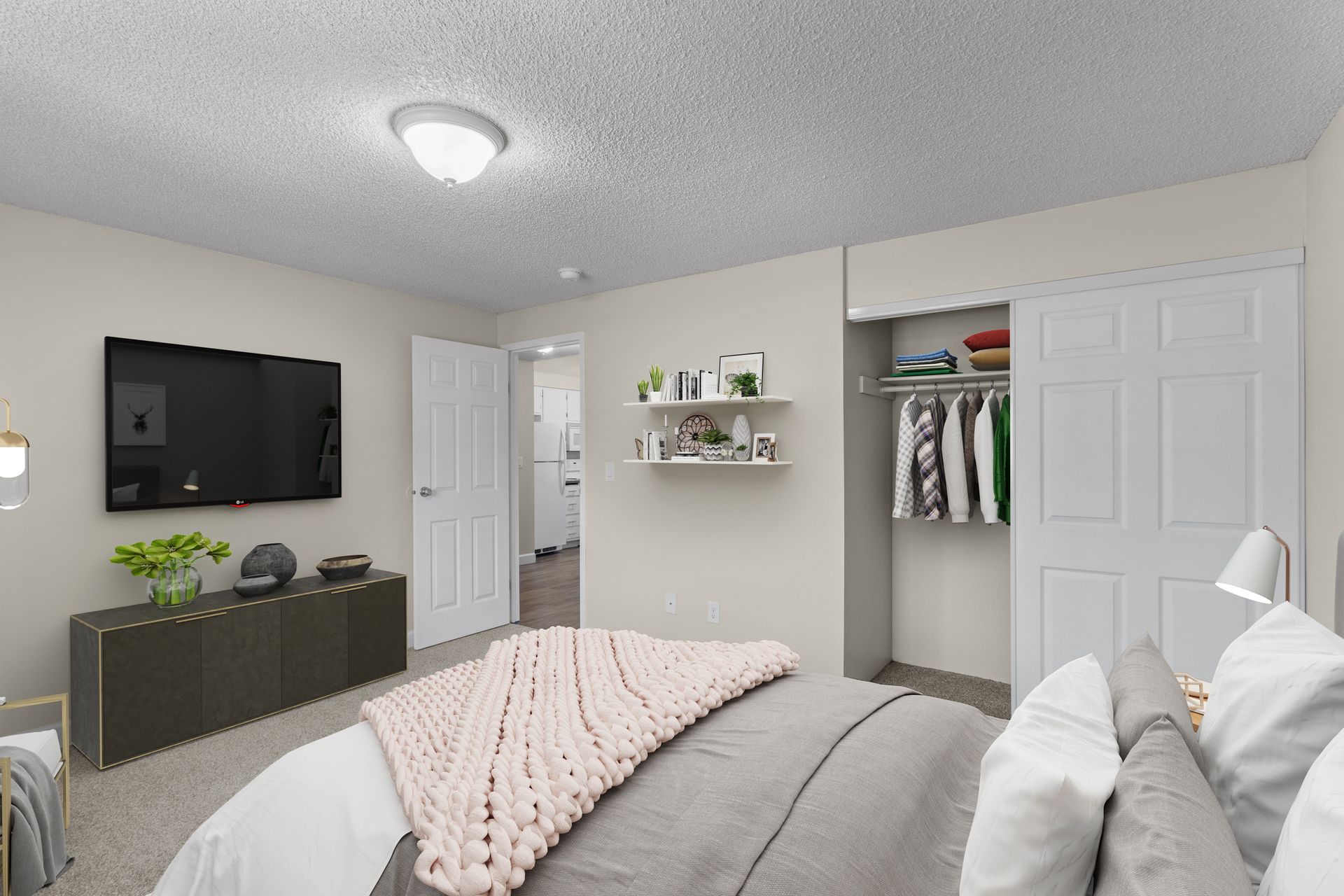 Large bedroom with ample closet space