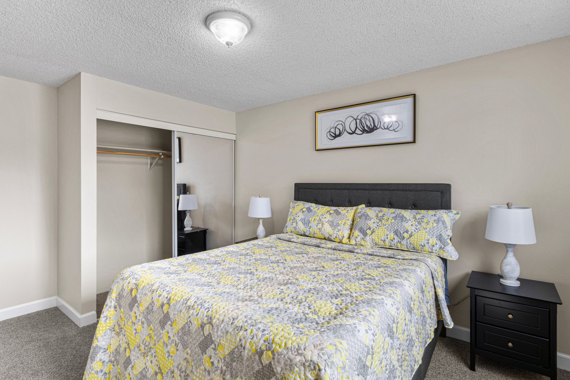 Large bedroom with ample closet space