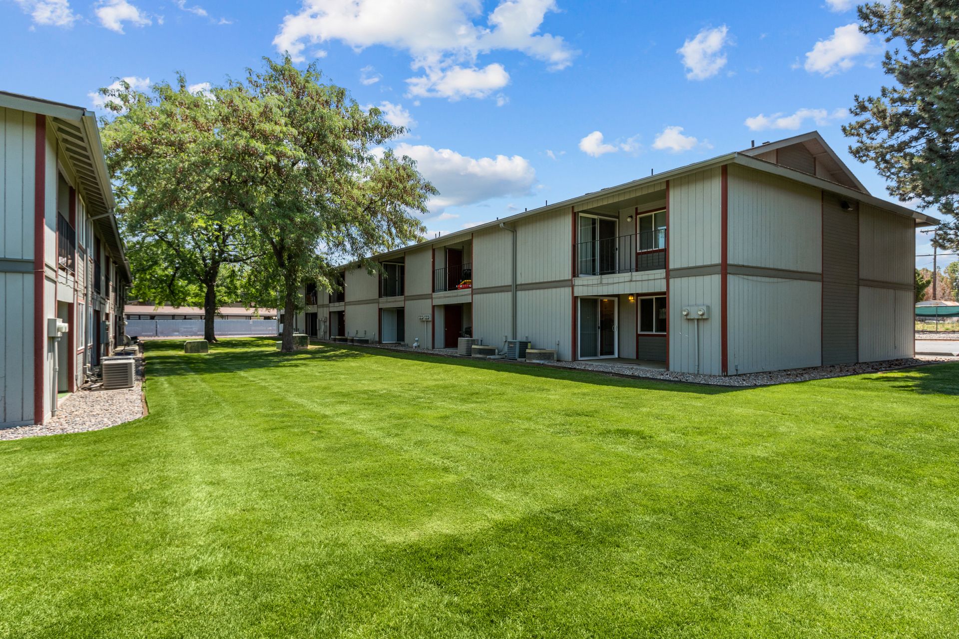 lush, green landscaped grounds