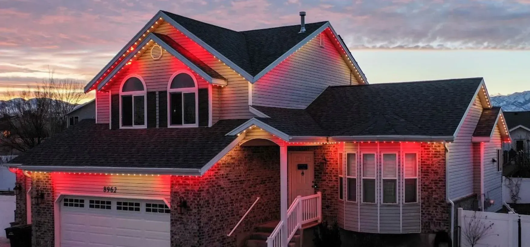 House with Red Lights - Hartford, WI - Brew City Trim Light