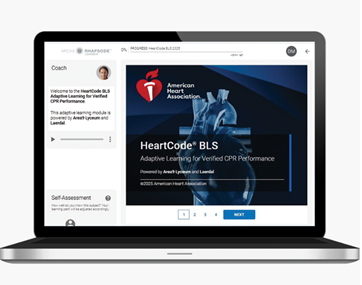 AHA HeartCode BLS online adaptive learning module — completed before your in-person BLS skills session in Harmony, FL