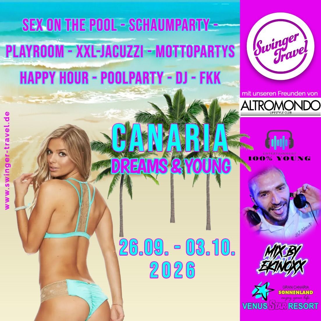 Swimwear party poster: