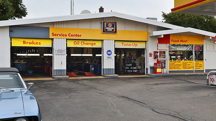 Shell service station with