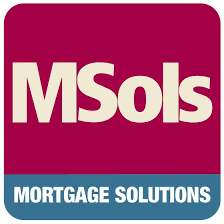 A logo for msols mortgage solutions on a pink background